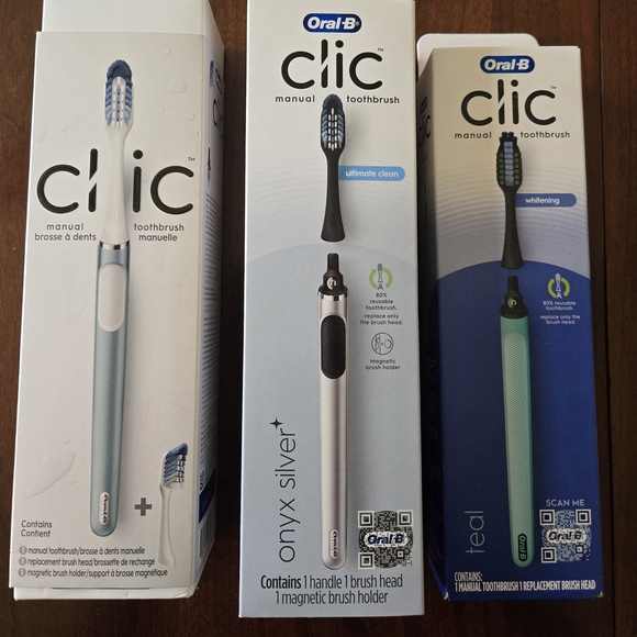 NEW 3 Oral-B Clic Toothbrushes & 4 Toothpastes - Picture 2 of 9